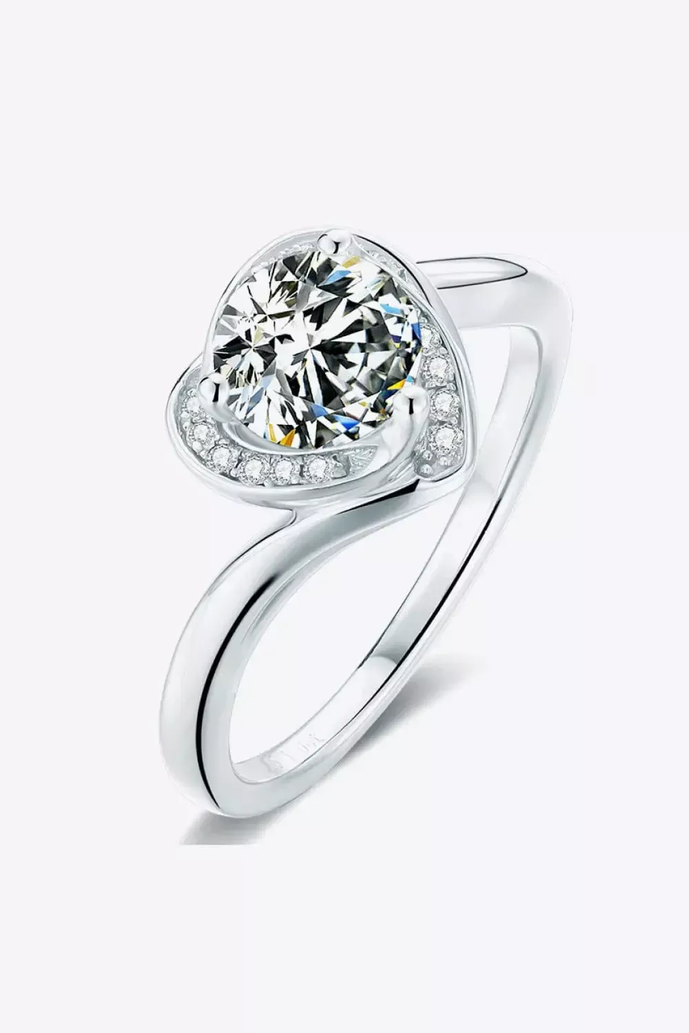 1-Carat Moissanite Heart Ring