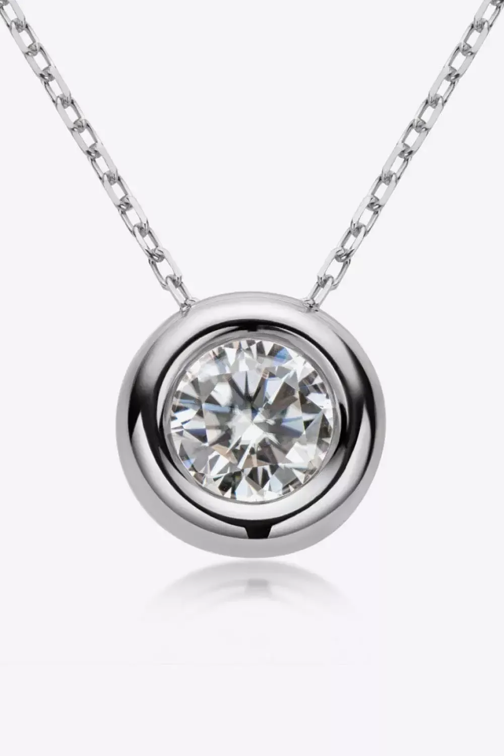 1 Carat Moissanite Pendant 925 Sterling Silver Necklace