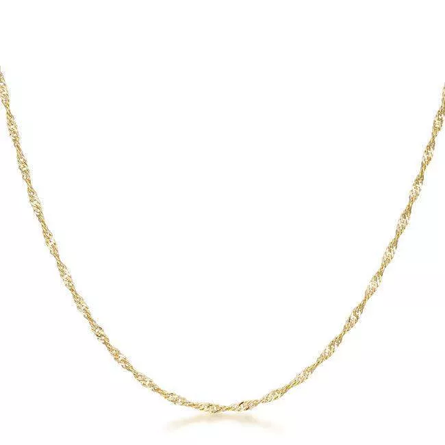 16 Inch Gold Twisted Fashion Chain