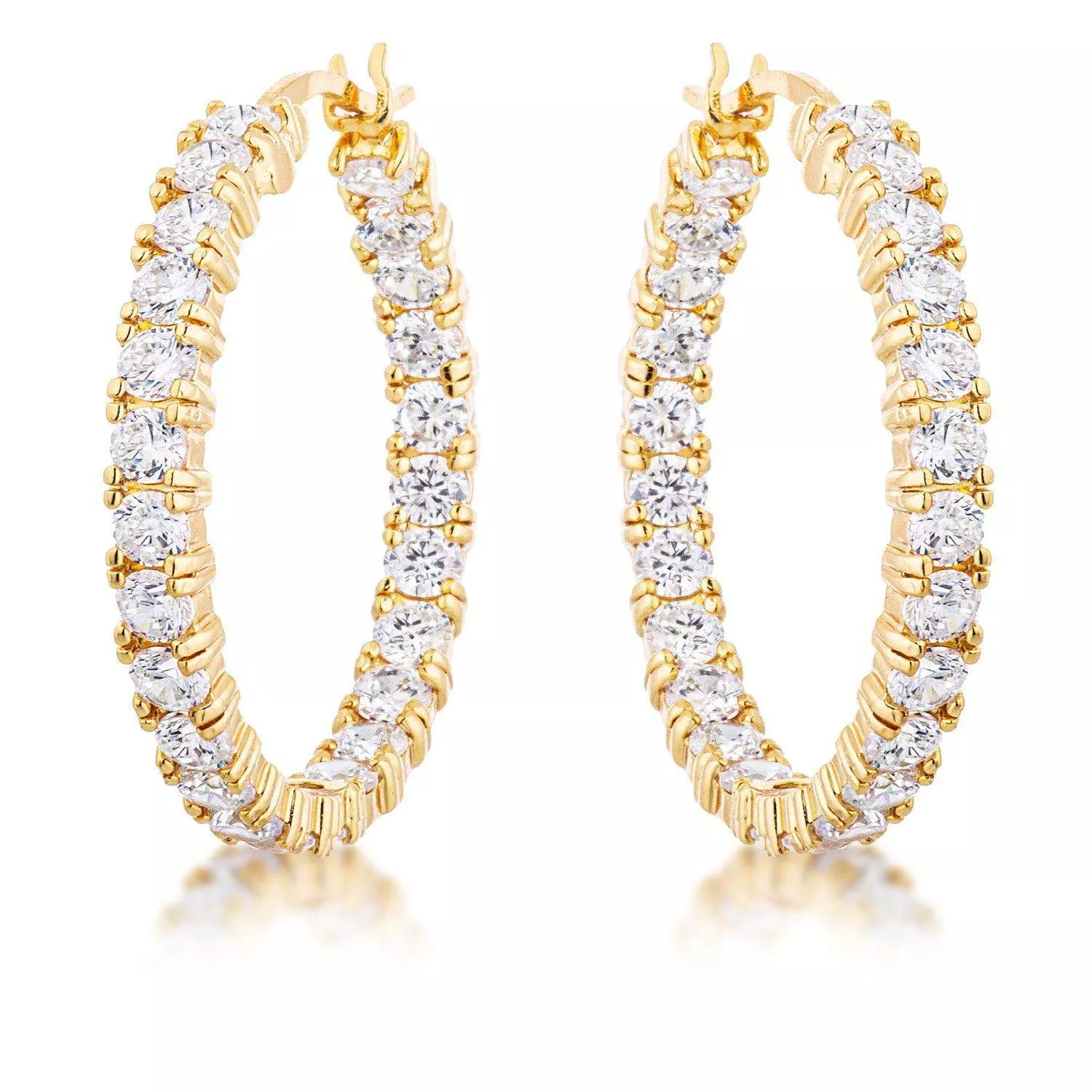 18k Gold Plated Eternity Hoop Earrings