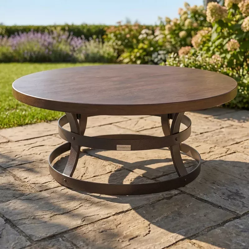 42″ Round Erie Etch Reclaimed Barnwood Coffee Table