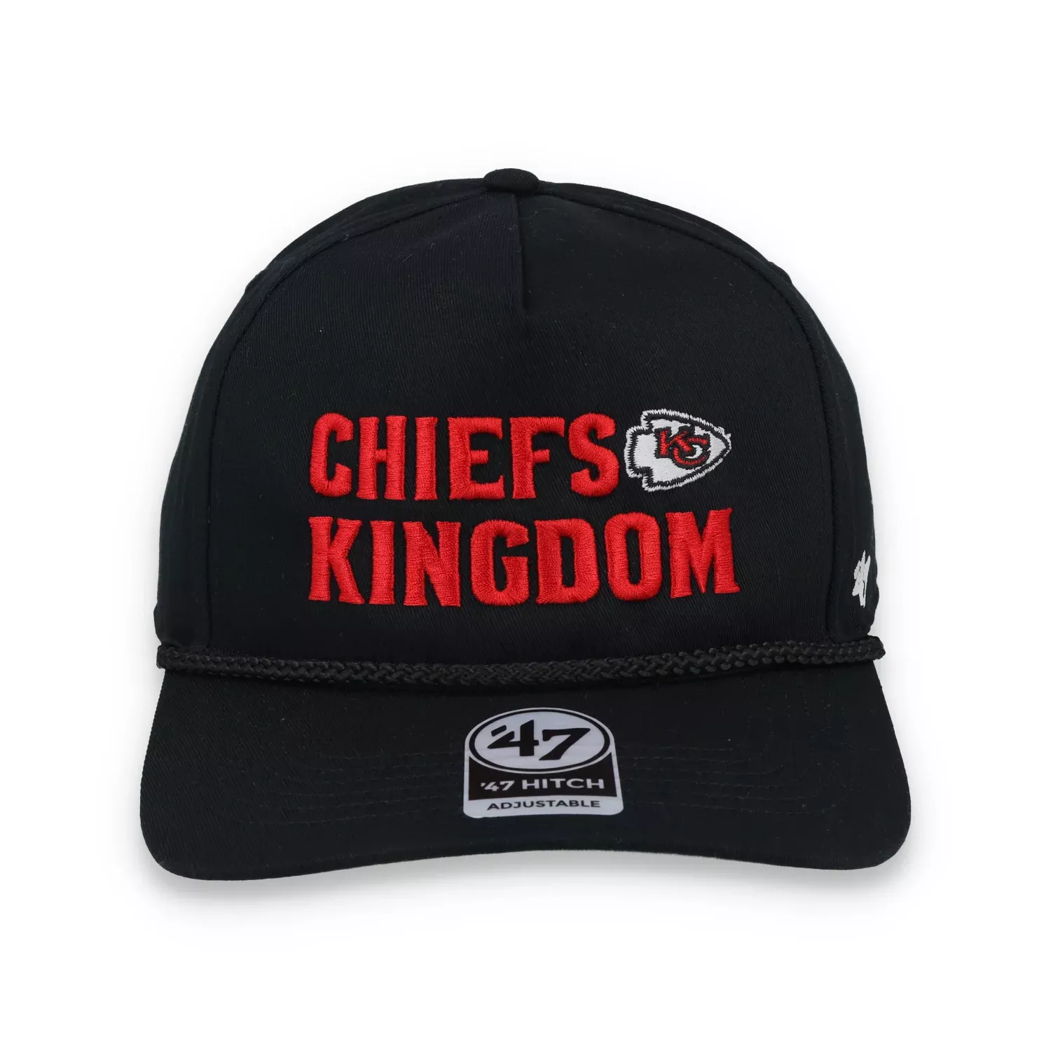 ’47 Kansas City Chiefs Script Rope Snapback Hat-Black