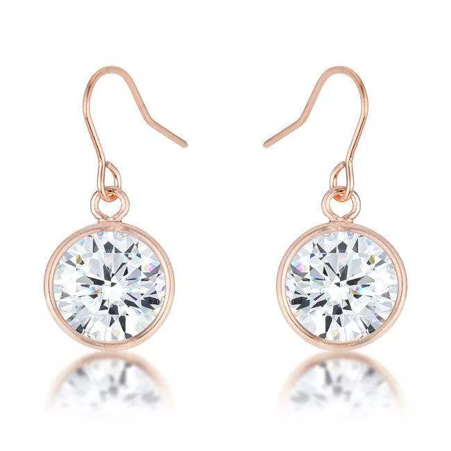 5.5 Ct Rose Gold CZ Drop Earrings