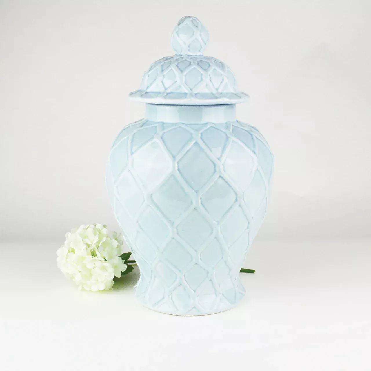 8 Oak Lane Blue Extra Large Textured Ginger Jar
