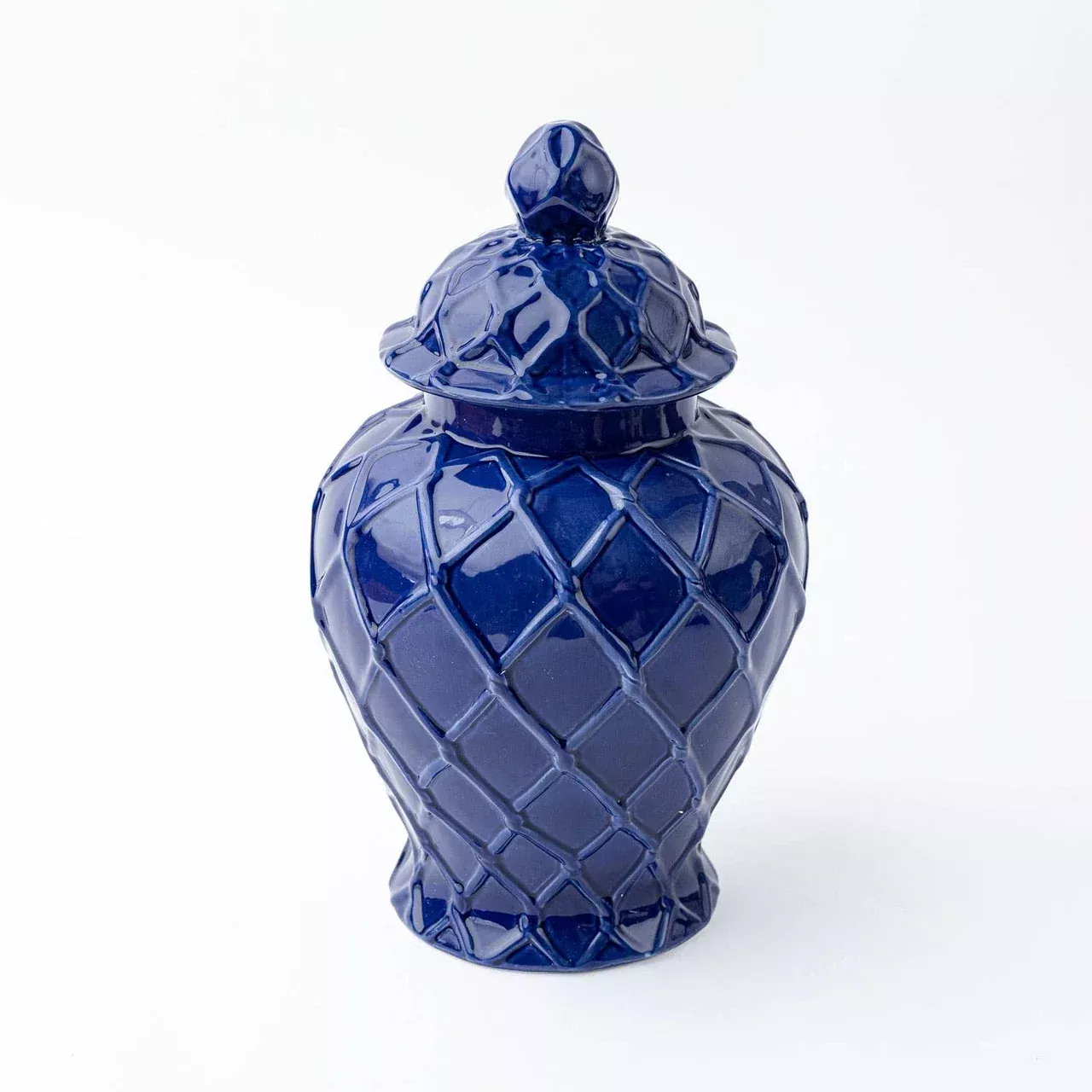 8 Oak Lane Navy Large Textured Ginger Jar