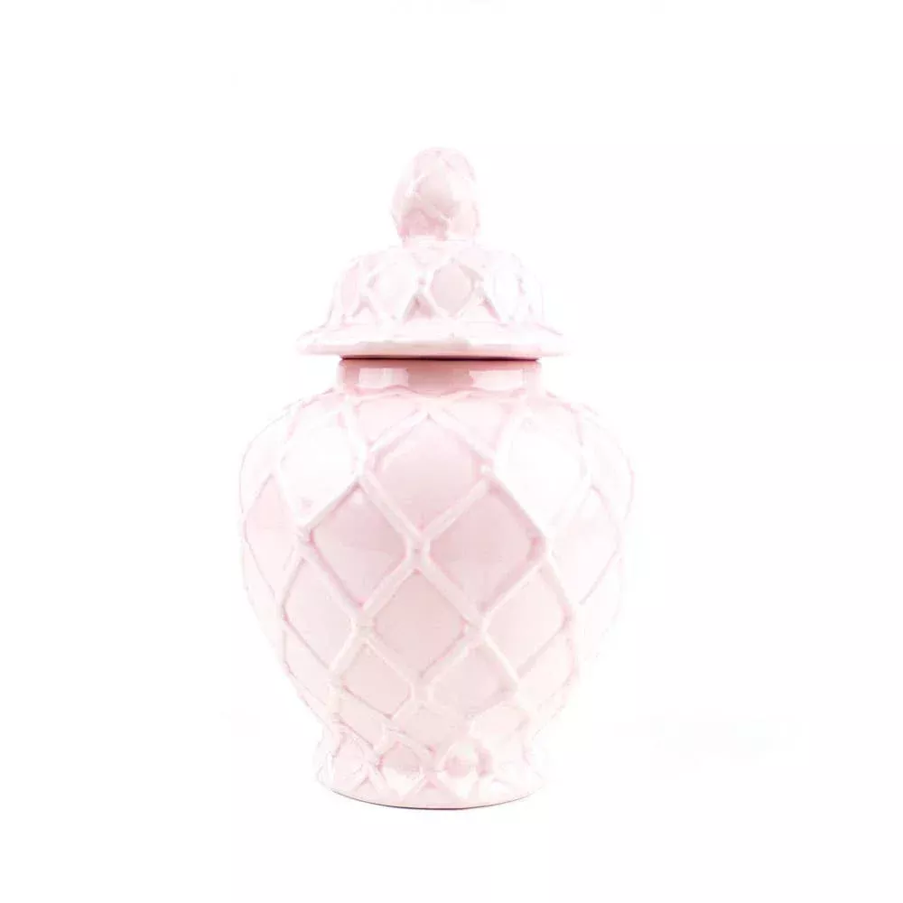 8 Oak Lane Pink Large Textured Ginger Jar
