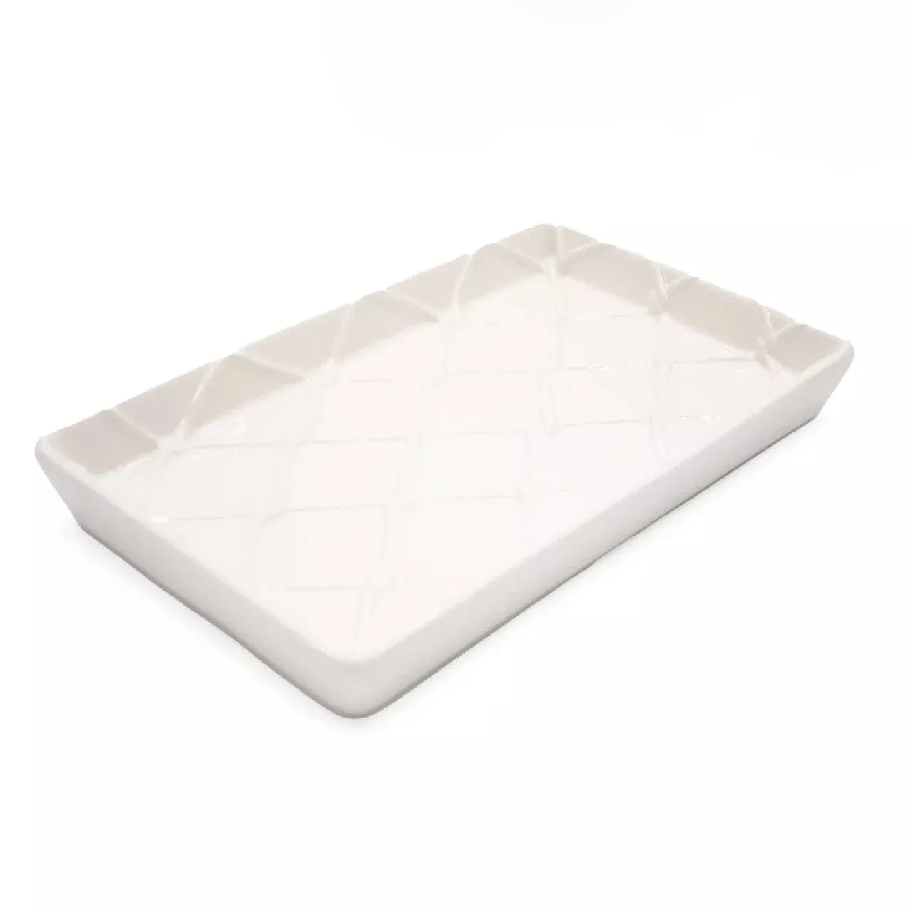 8 Oak Lane White Textured Guest Towel Tray