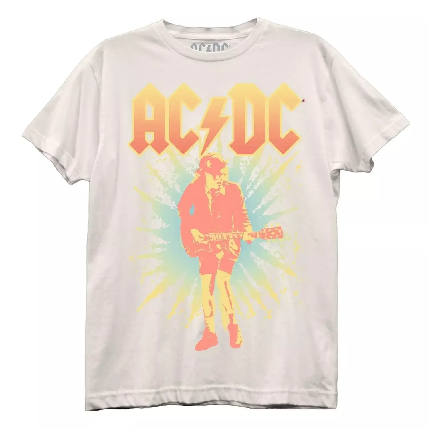 ACDC Burst Clean Juniors Cream Boyfriend Tee