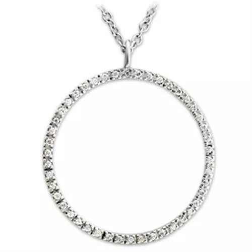 Alamode High-Polished 925 Sterling Silver Pendant with AAA Grade CZ in Clear