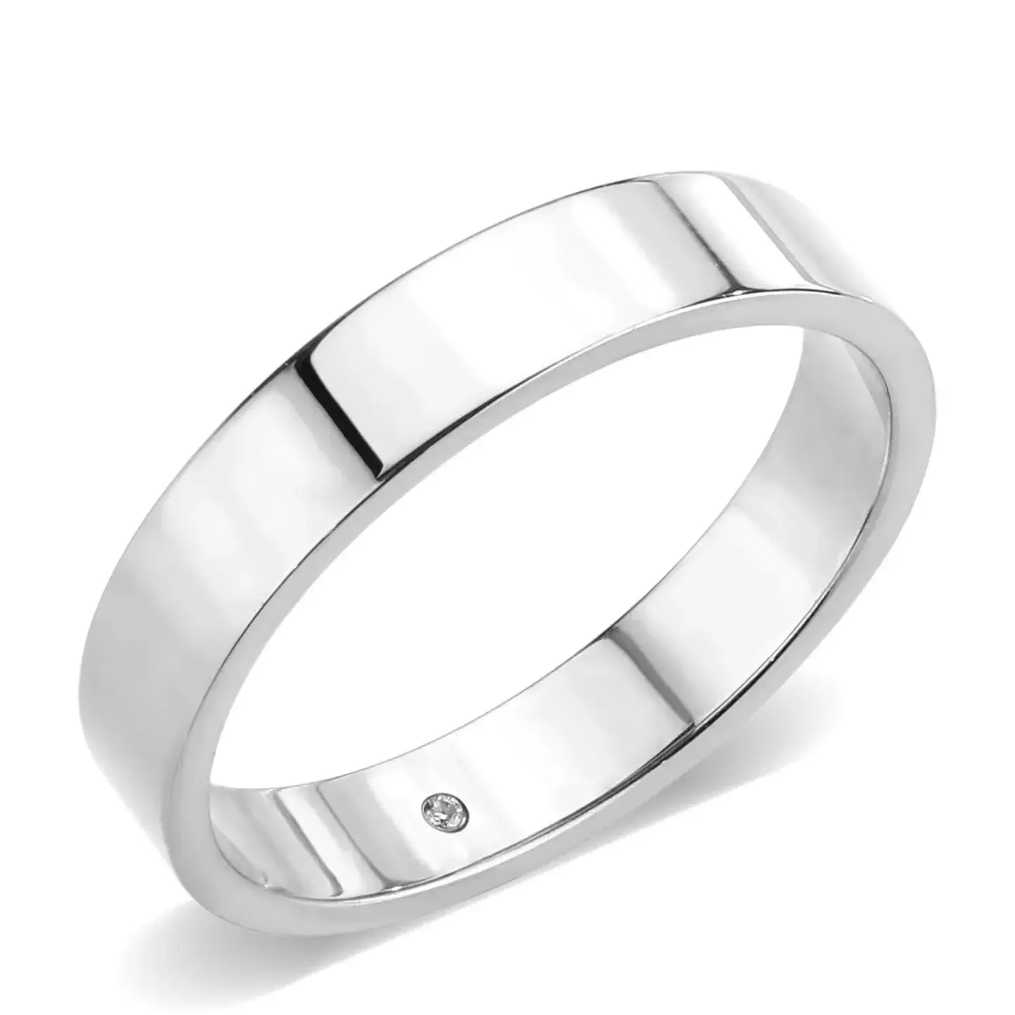 Alamode Stainless Steel Ring with Clear Crystal – TK3832N