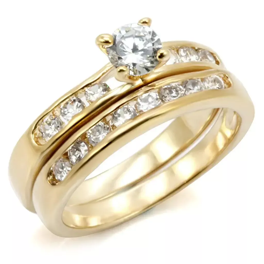 Alamode Sterling Silver Ring with Clear CZ – S44610