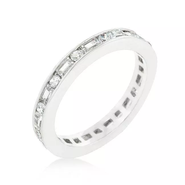 Alternating Cubic Zirconia Eternity Band