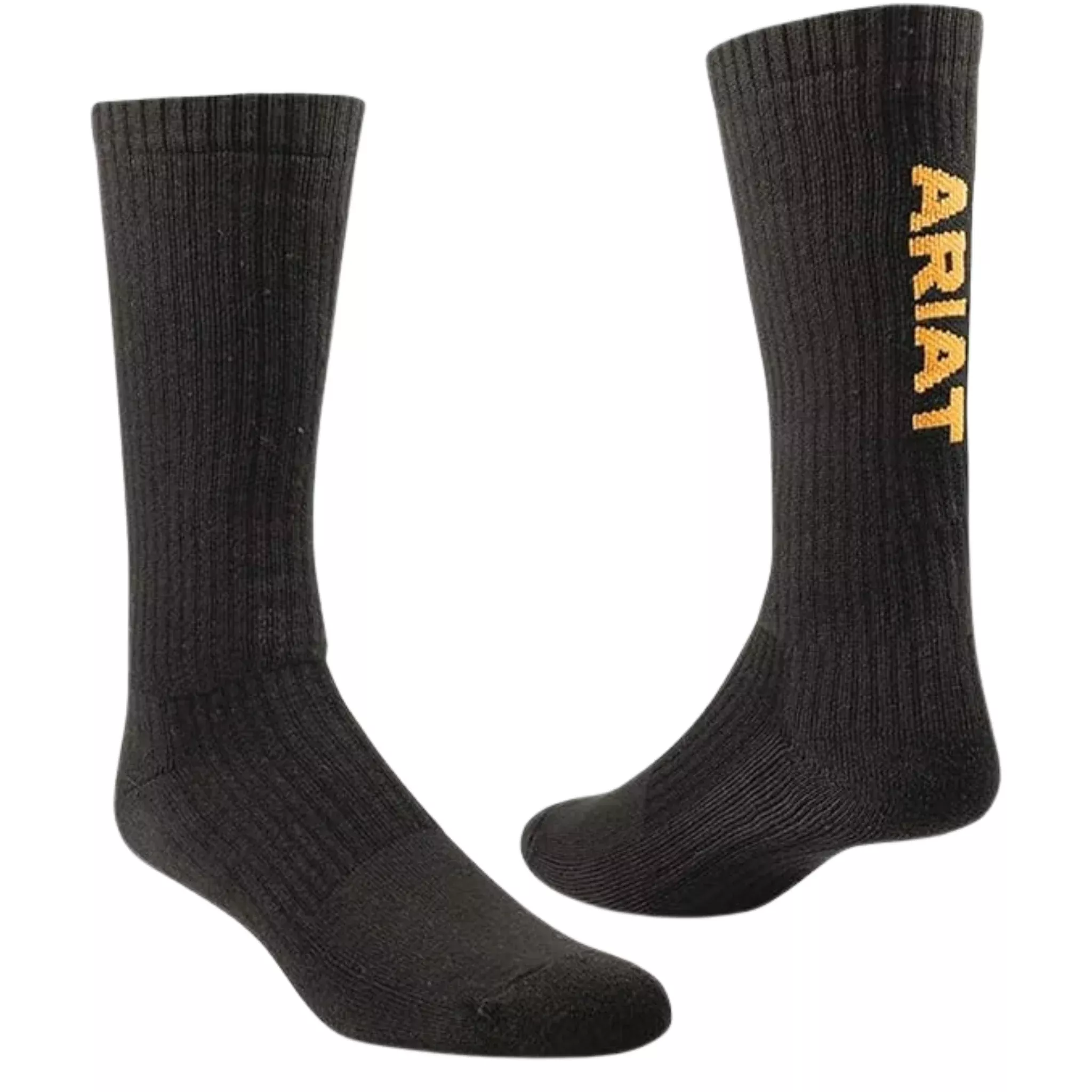 Ariat Men's Premium Cotton Crew 3 Pack Socks - Black