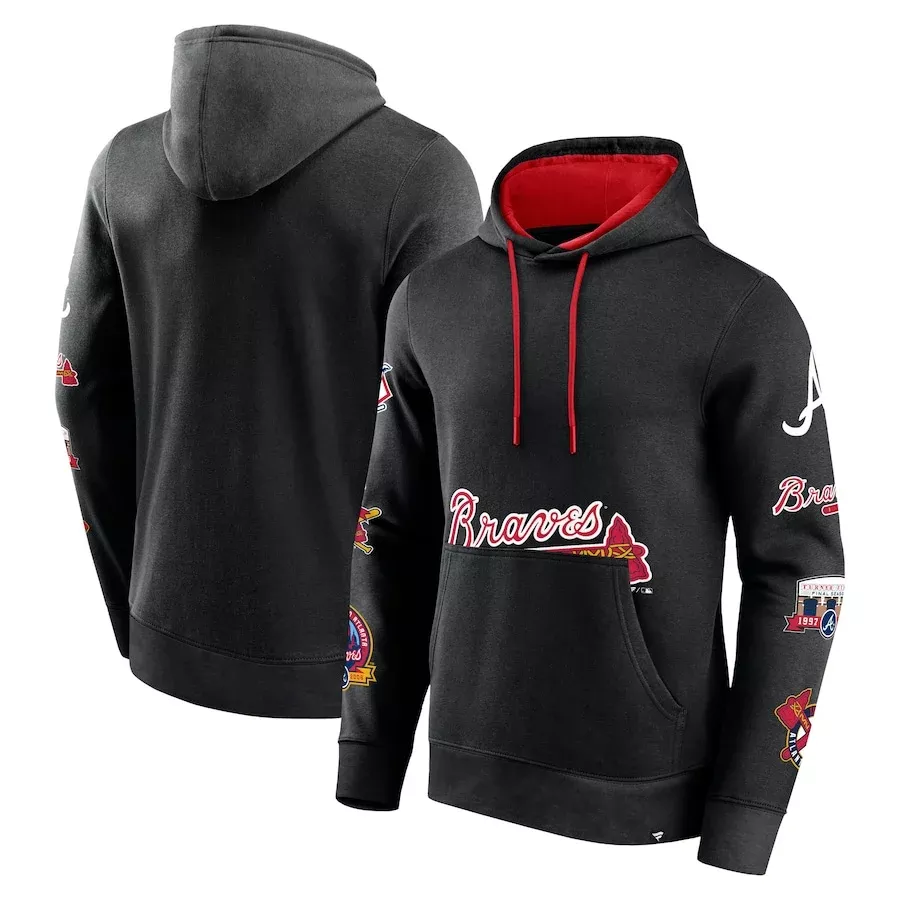 ATLANTA BRAVES MEN’S WILD WINNER PULLOVER HOODED SWEATSHIRT