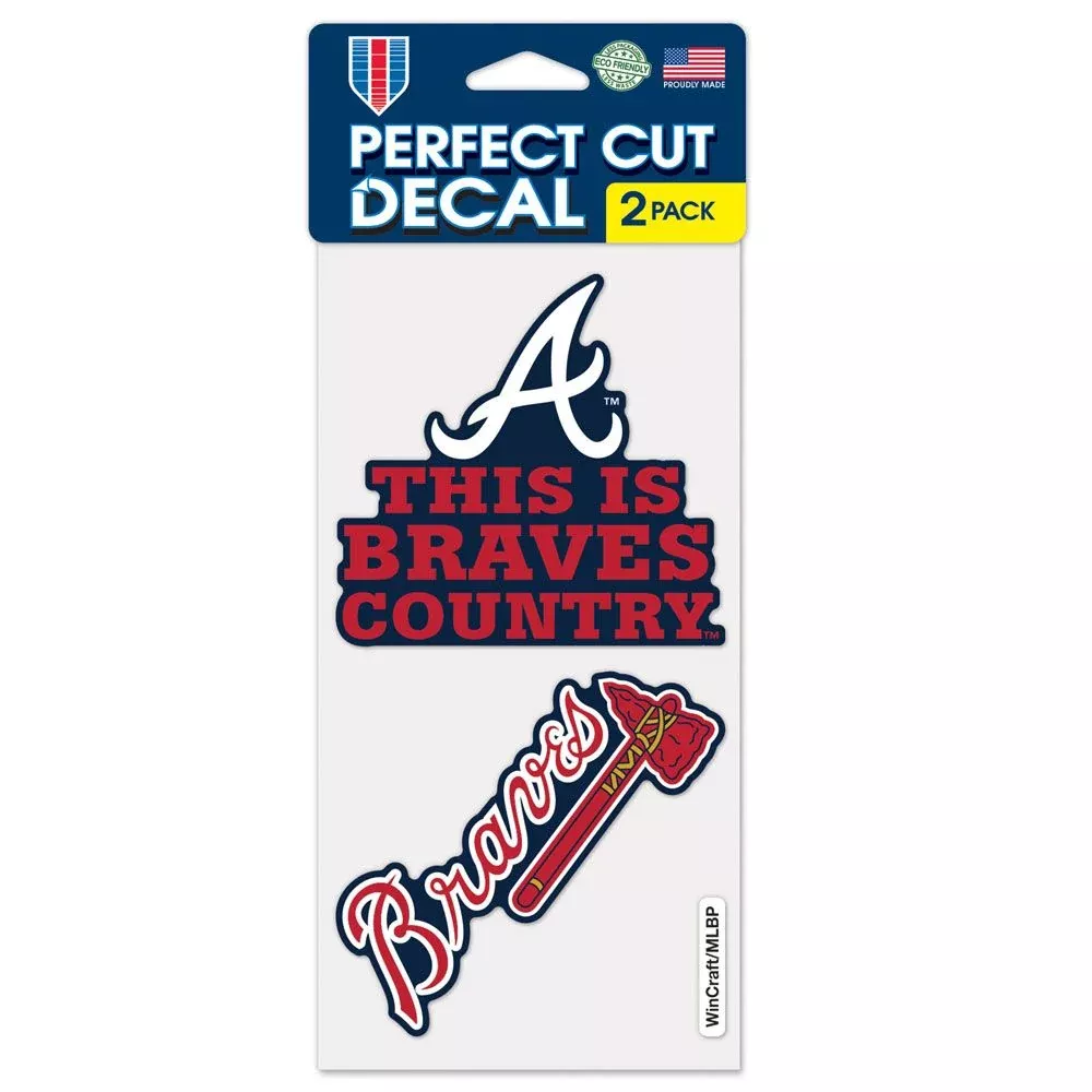 ATLANTA BRAVES SLOGAN PERFECT CUT 4″X 4″ DECAL SET