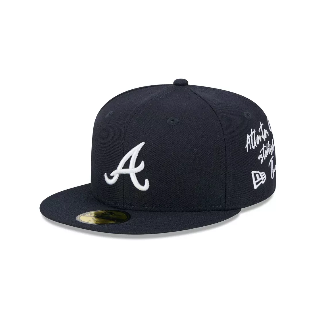 ATLANTA BRAVES TEAM VERBIAGE 59FIFTY FITTED HAT – NAVY