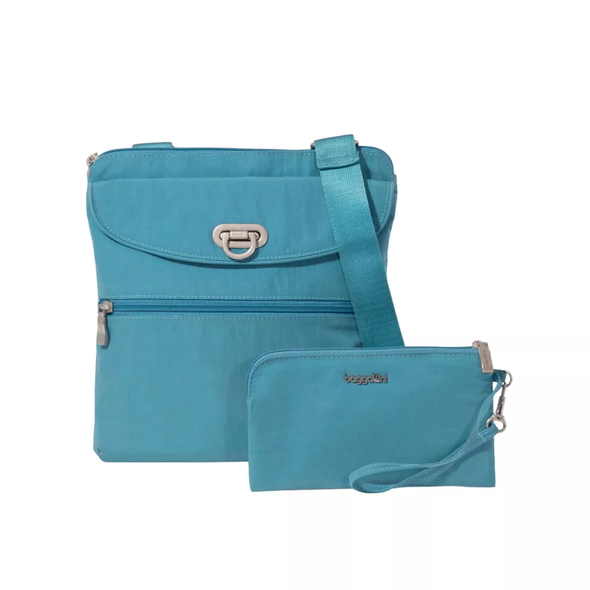 Baggallini Coastal Flip Lock Slim Crossbody – Seaside Blue