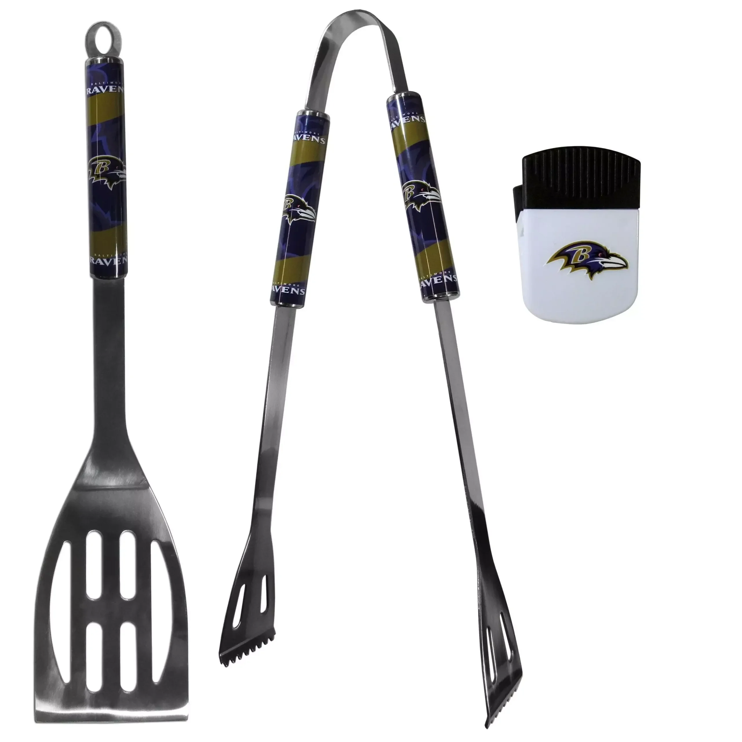 Baltimore Ravens 2 pc BBQ Set and Chip Clip