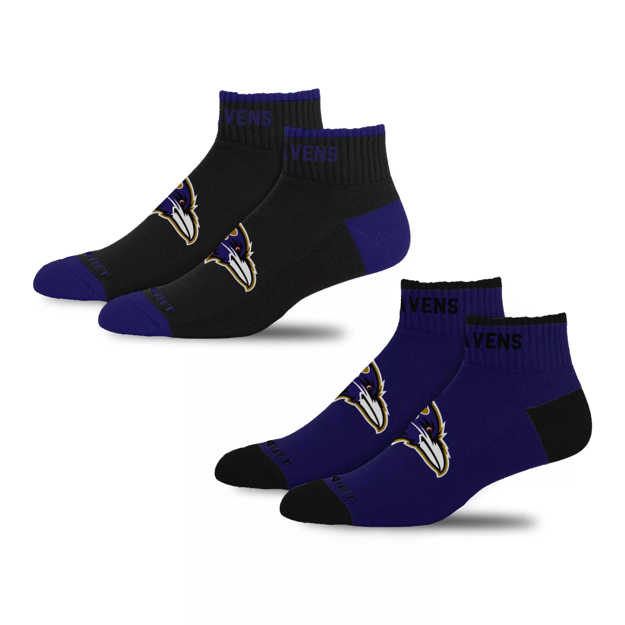 BALTIMORE RAVENS MEN’S FRONT AND CENTER 2-PACK SOCKS