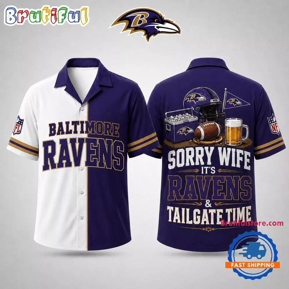 Baltimore Ravens NFL Funny Football Fan Hawaiian Shirt