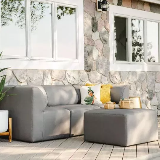 Big Joe – Patio 4-Piece Sectional Couch, Granite
