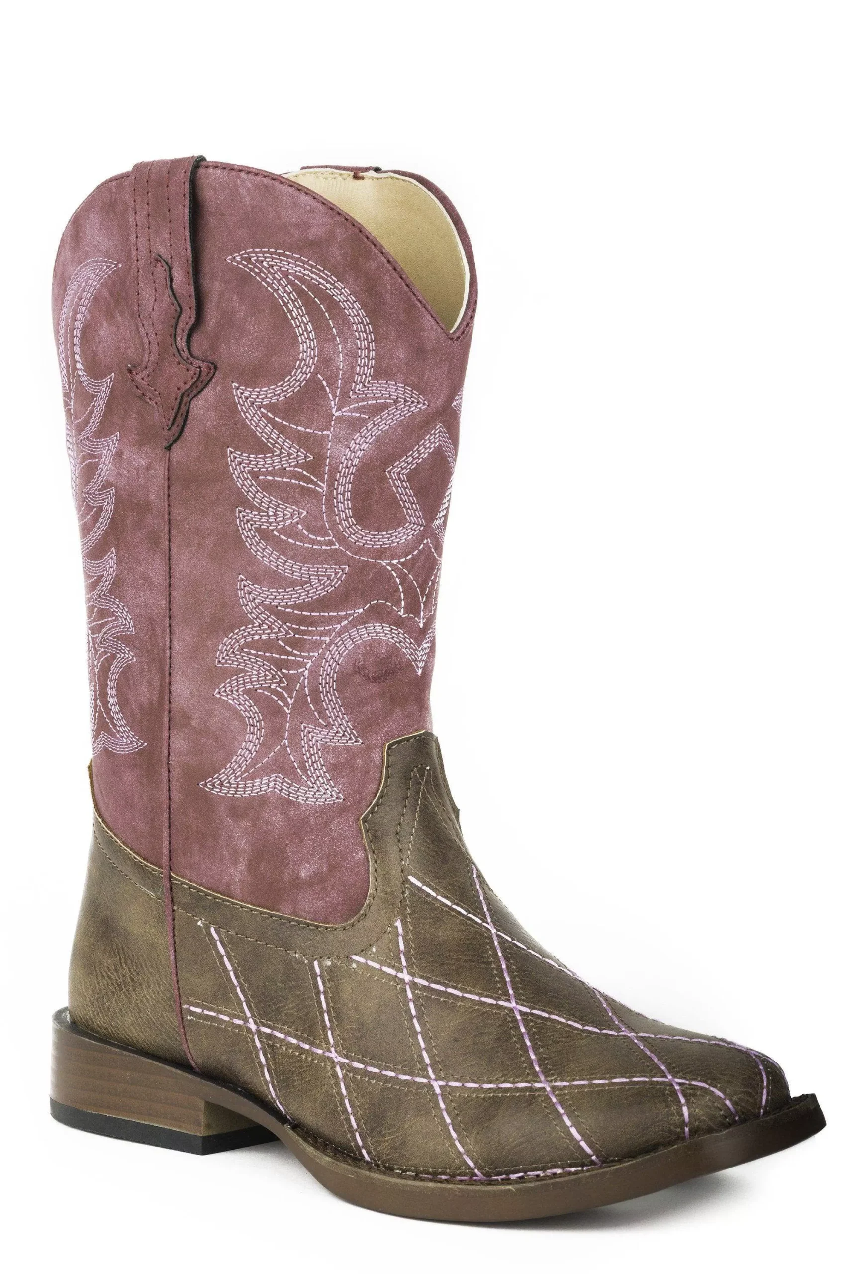 BIG ROPER GIRLS BROWN AND RASPBERRY