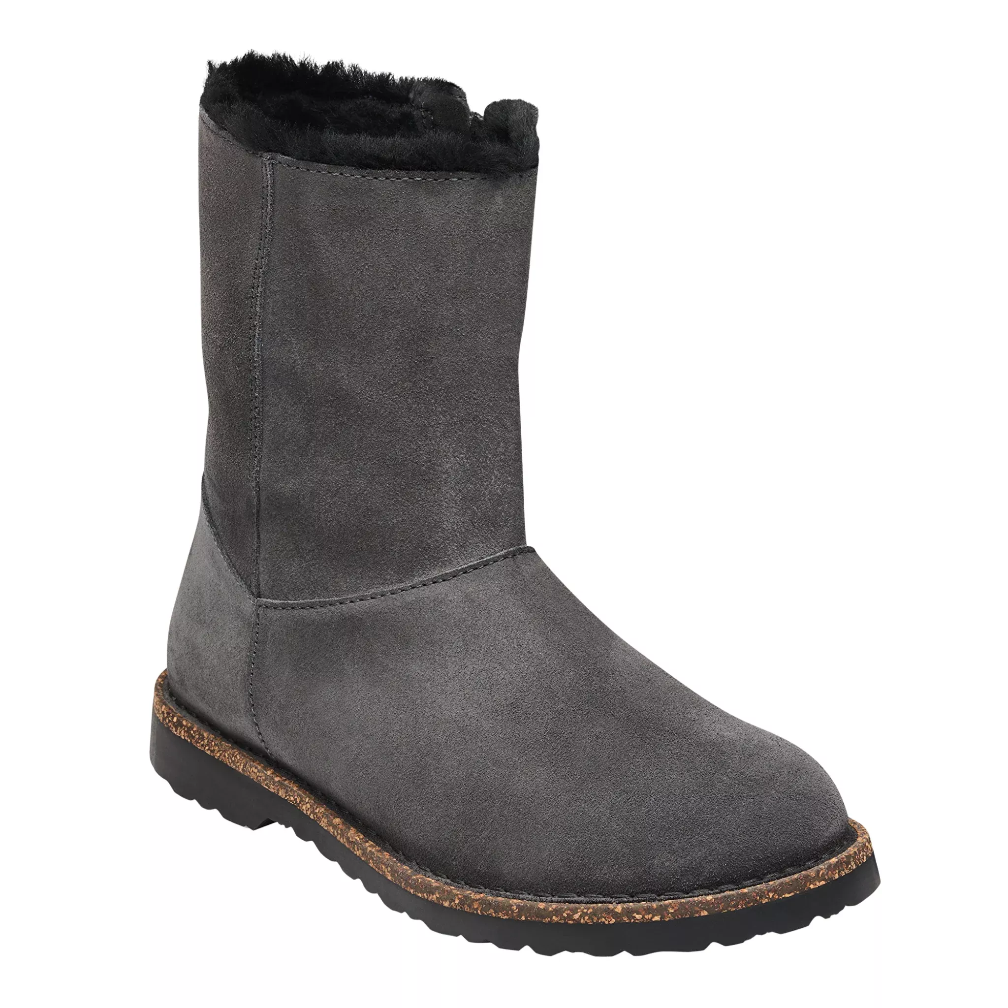 Birkenstock Uppsala Zip Shearling Boots - Charcoal Black