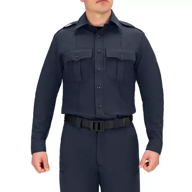 Blauer Long Sleeve Zippered Polyester Shirt