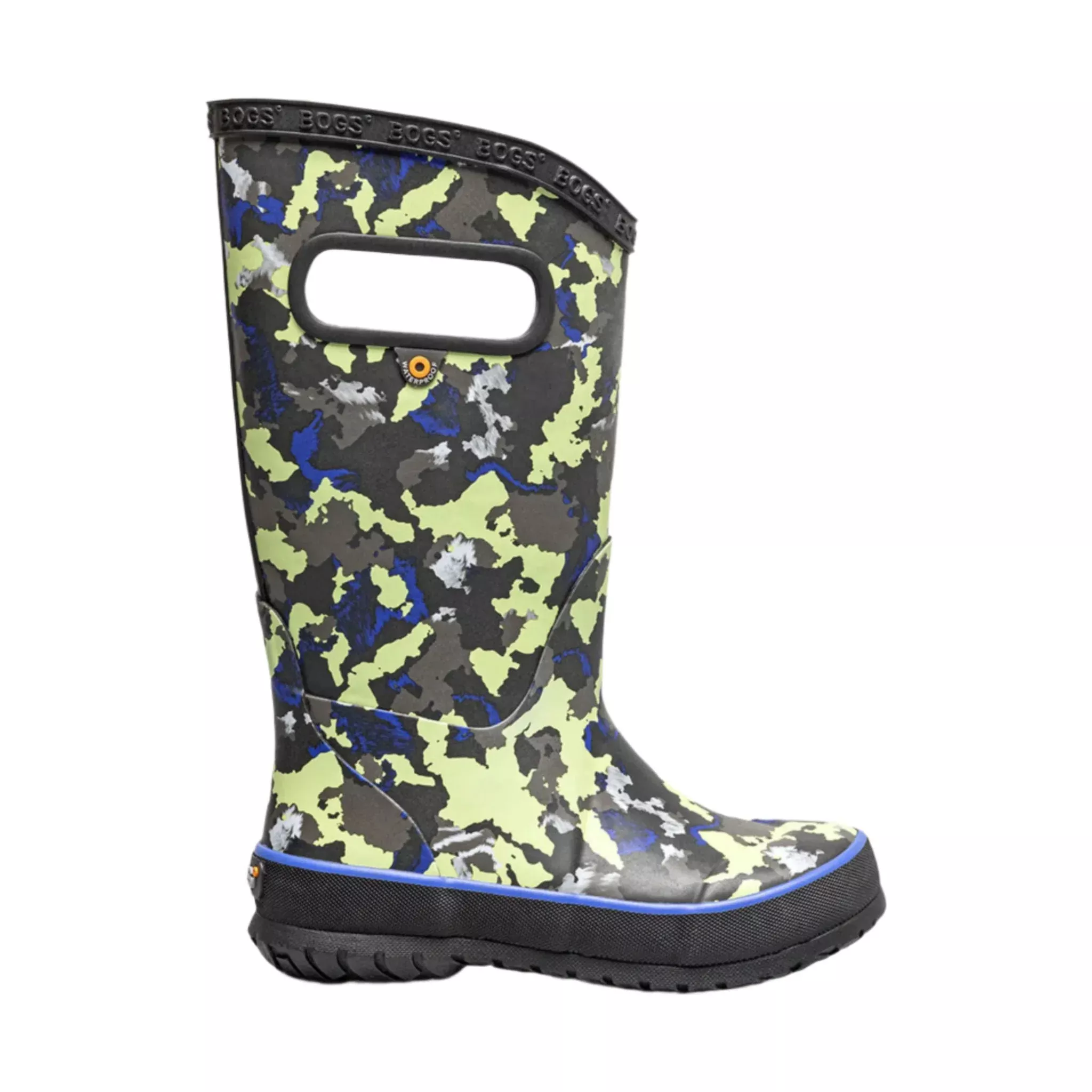 Bogs Kids’ Camo Texture Rain Boots – Black Multi