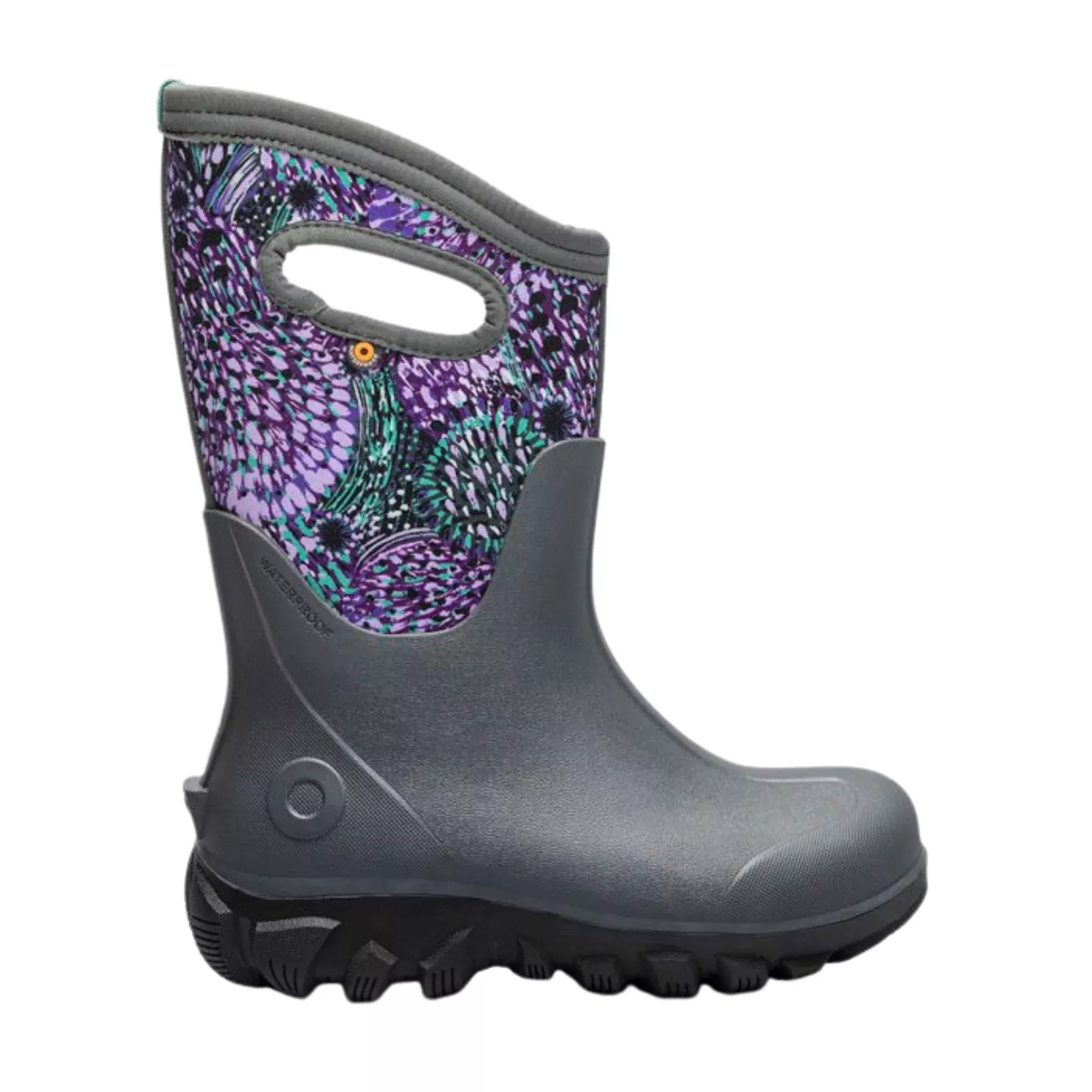 Bogs Kids’ Classic Seamless Winter Boots – Dark Grey Dandelion