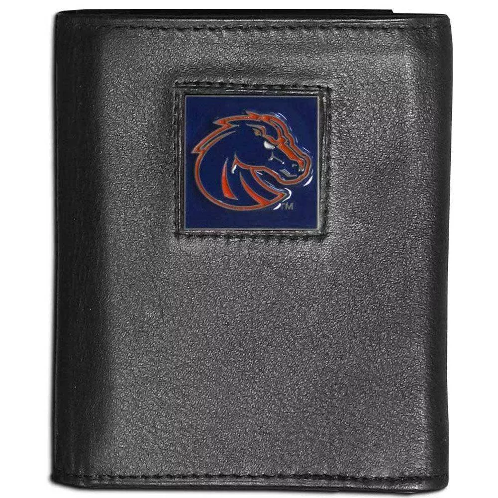 Boise St. Broncos Leather Tri-fold Wallet