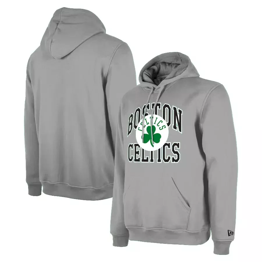 BOSTON CELTICS MEN’S TIP OFF PULLOVER HOODED SWEATSHIRT – GRAY