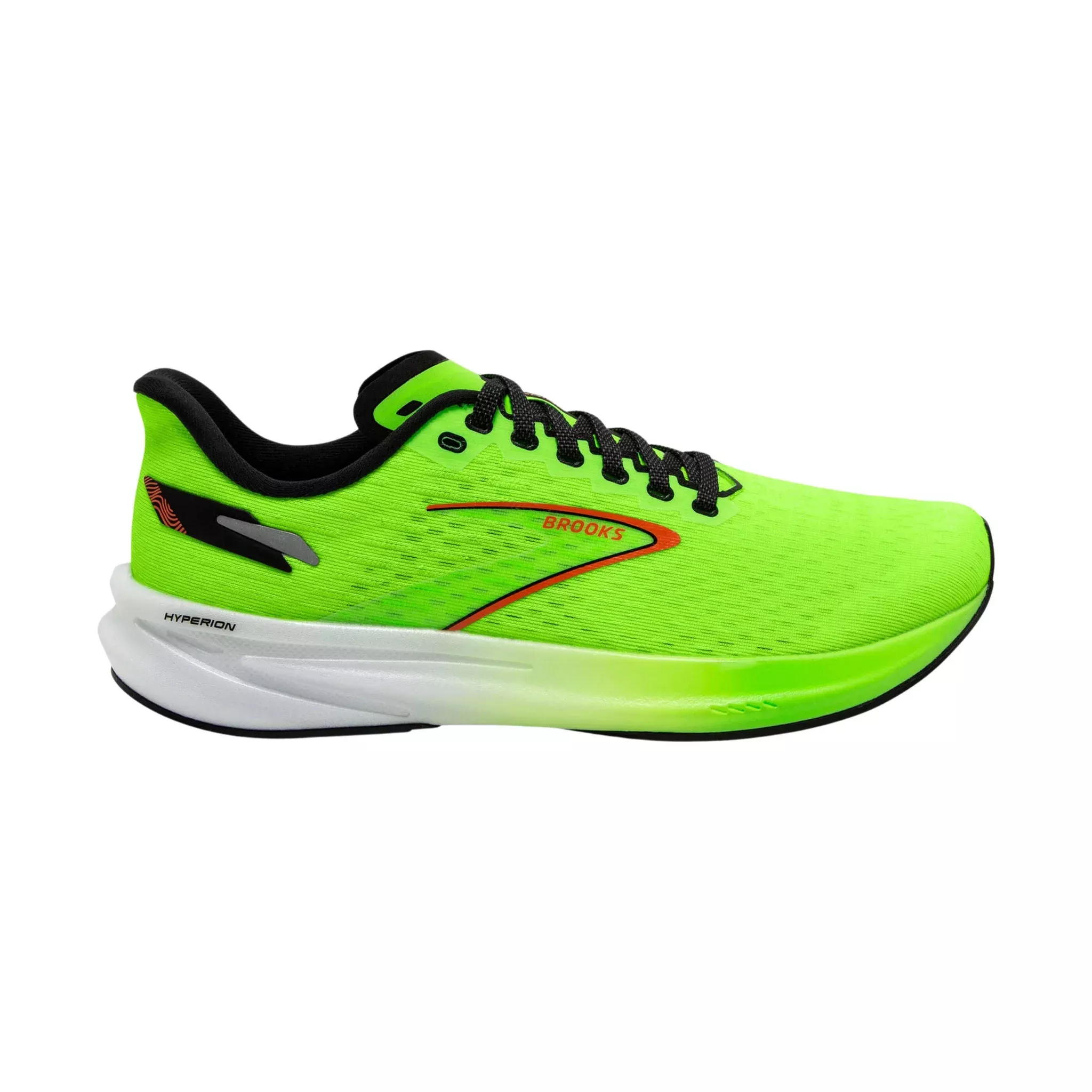 Brooks Men’s Hyperion Road Running Shoes – Green Gecko/Red Orange/White