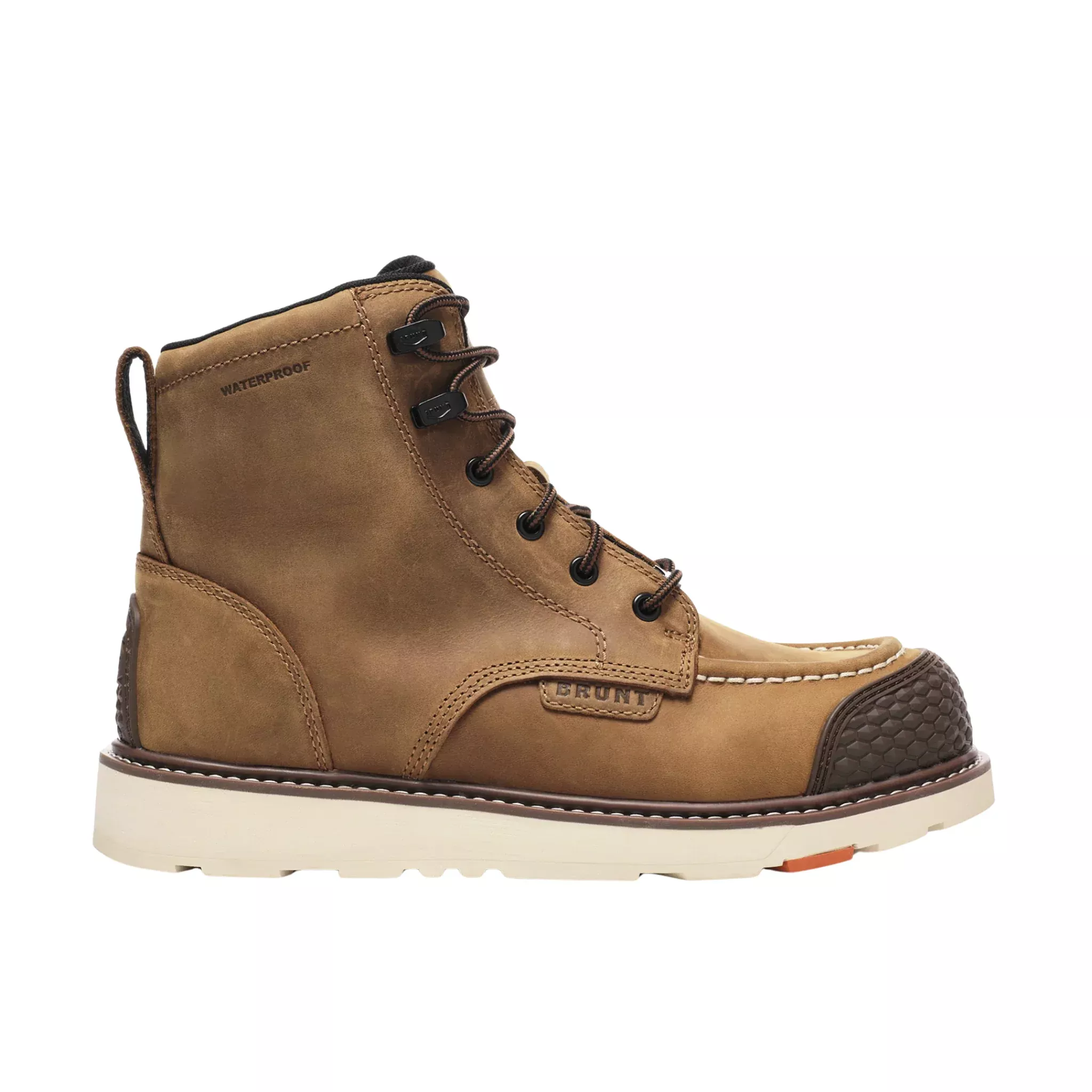 Brunt Men’s The Marin Brunt Toe Waterproof Composite Toe Work Boots – Brown