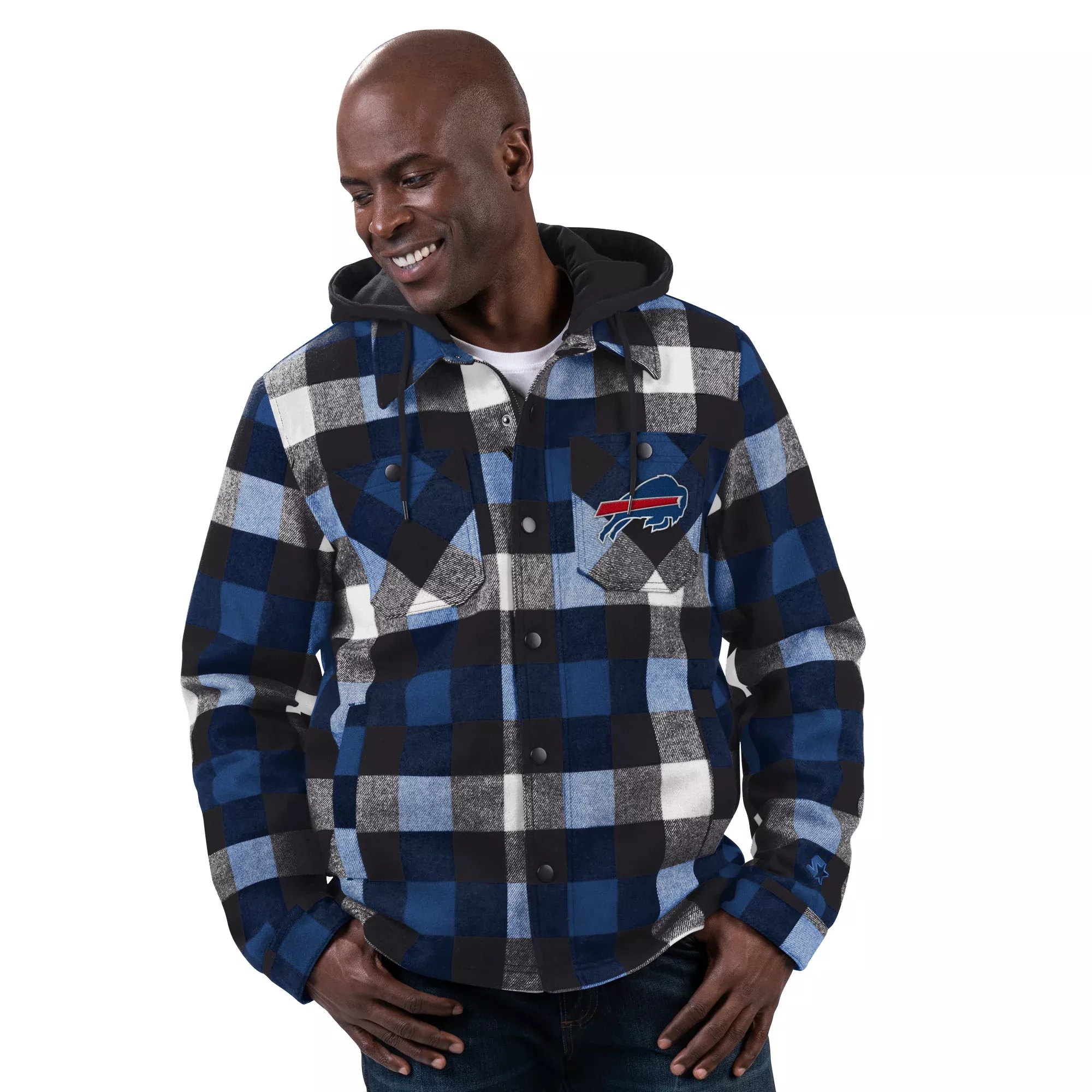 BUFFALO BILLS MEN’S PLAID FULL-ZIP HOODIE JACKET