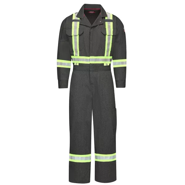 Bulwark IQ Series Men’s Mobility Coverall with Reflective Trim – Dark Grey