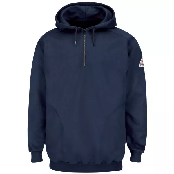 Bulwark Men’s Fleece FR Pullover Hooded Sweatshirt – Navy