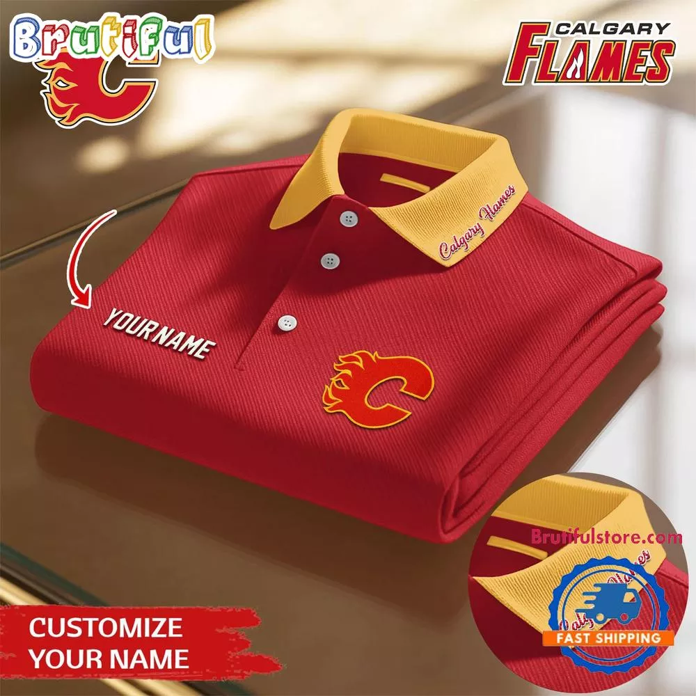 Calgary Flames 2026 NHL New Design Polo Shirt