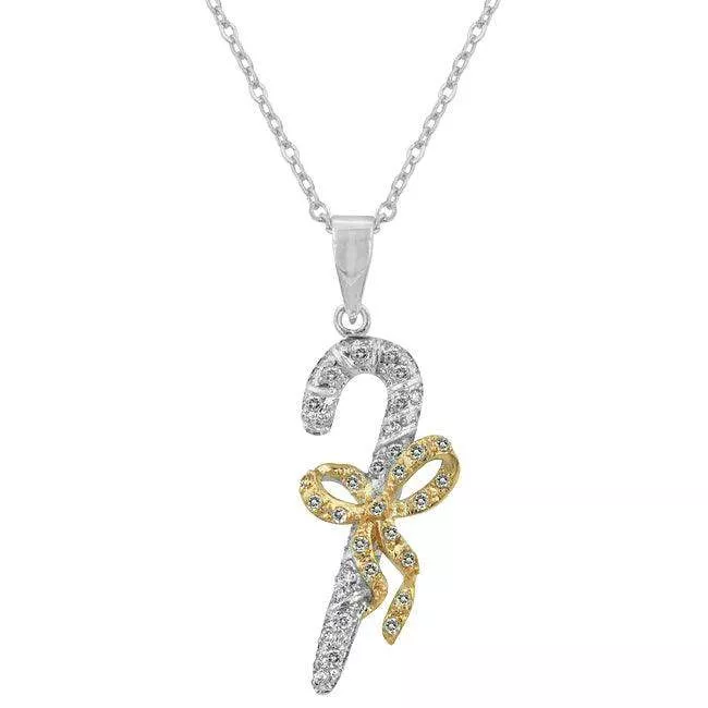 Candy Cane Cubic Zirconia Pendant