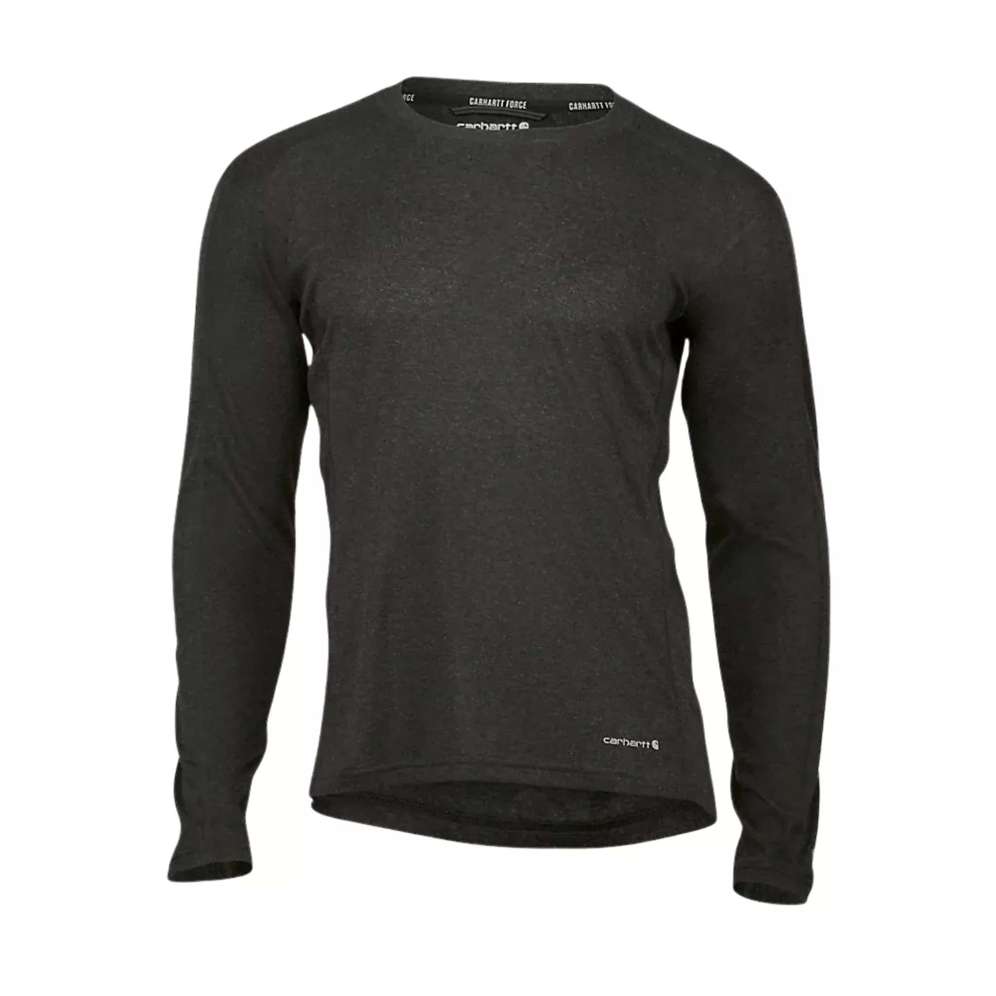 Carhartt Men's Force Midweight Stretch Base Layer Crewneck - Black Heather