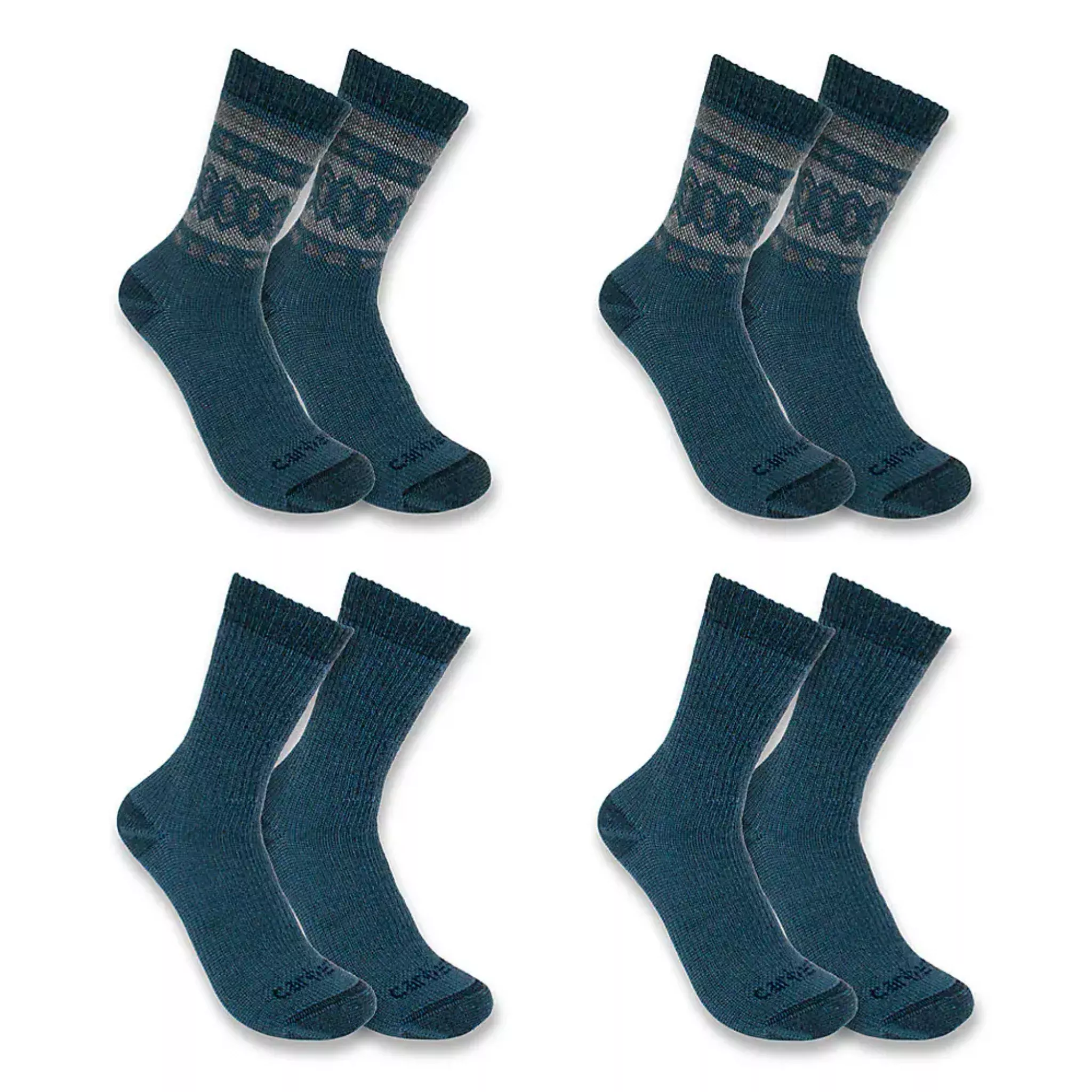 Carhartt Women's Heavyweight 2 Pack Crew Socks - Dark Blue