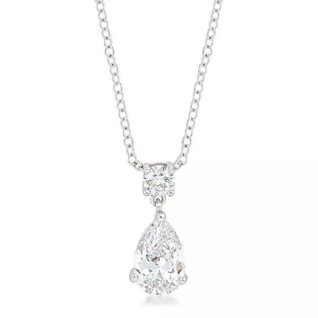 Chandelier Pear Cubic Zirconia Pendant