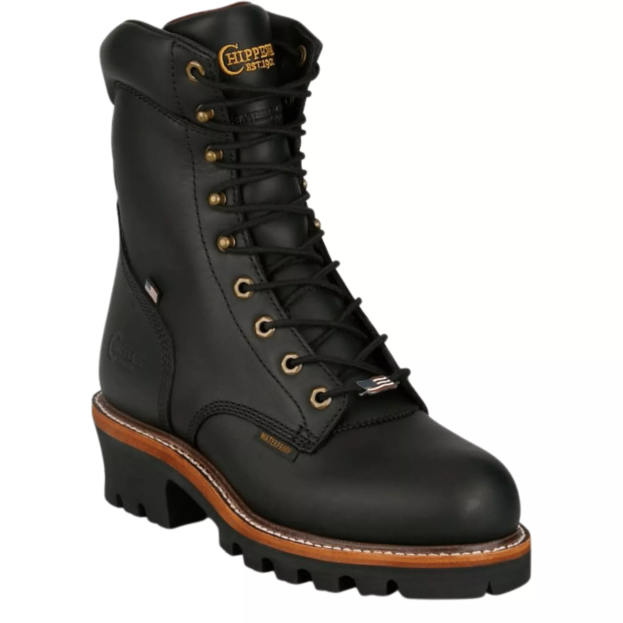 Chippewa Men's Super Logger 9 Inch Waterproof Insulated Steel Toe Work Boots - Black