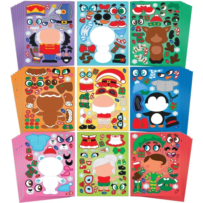 Christmas Make A Face Sticker Make Your Own Arts & Crafts