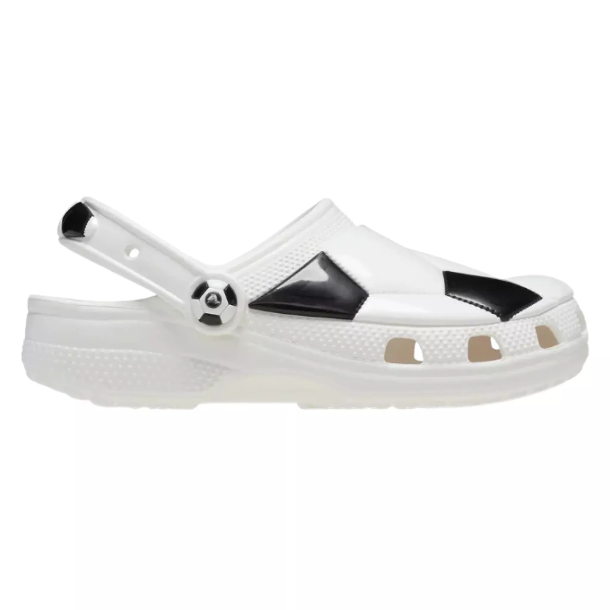 Crocs Kids’ Classic Soccer Ball Clogs – White/Black