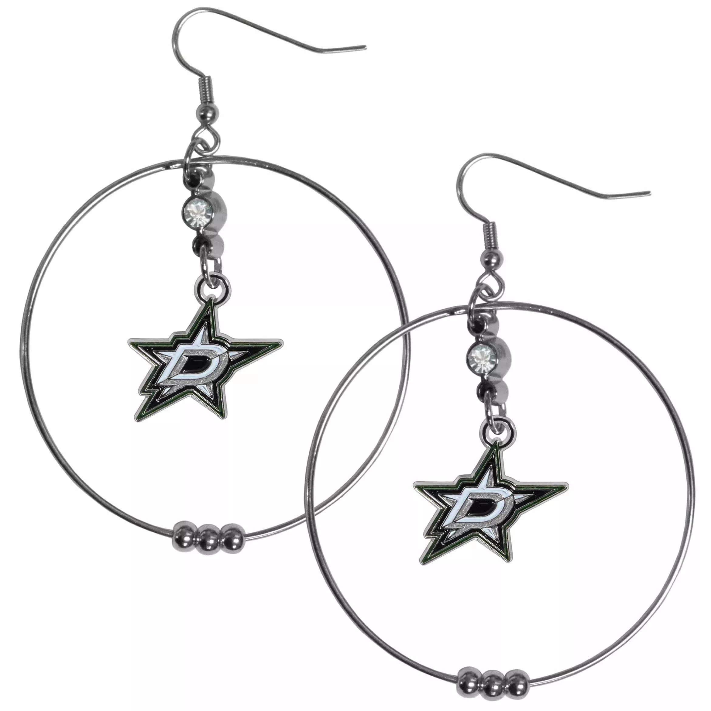 Dallas Stars™ 2 Inch Hoop Earrings
