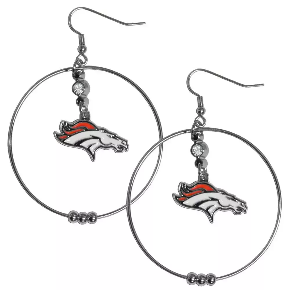 Denver Broncos 2 Inch Hoop Earrings