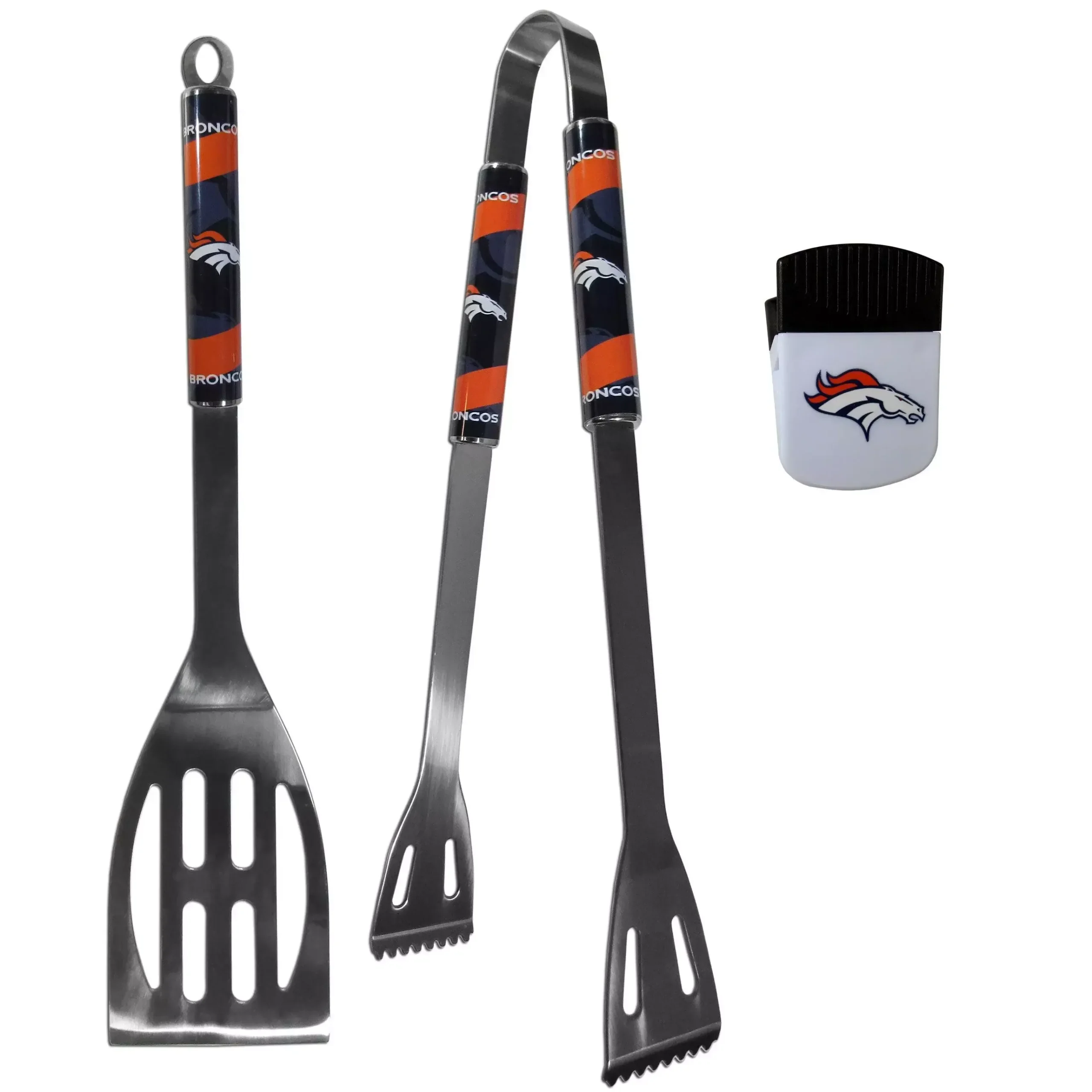 Denver Broncos 2 pc BBQ Set and Chip Clip