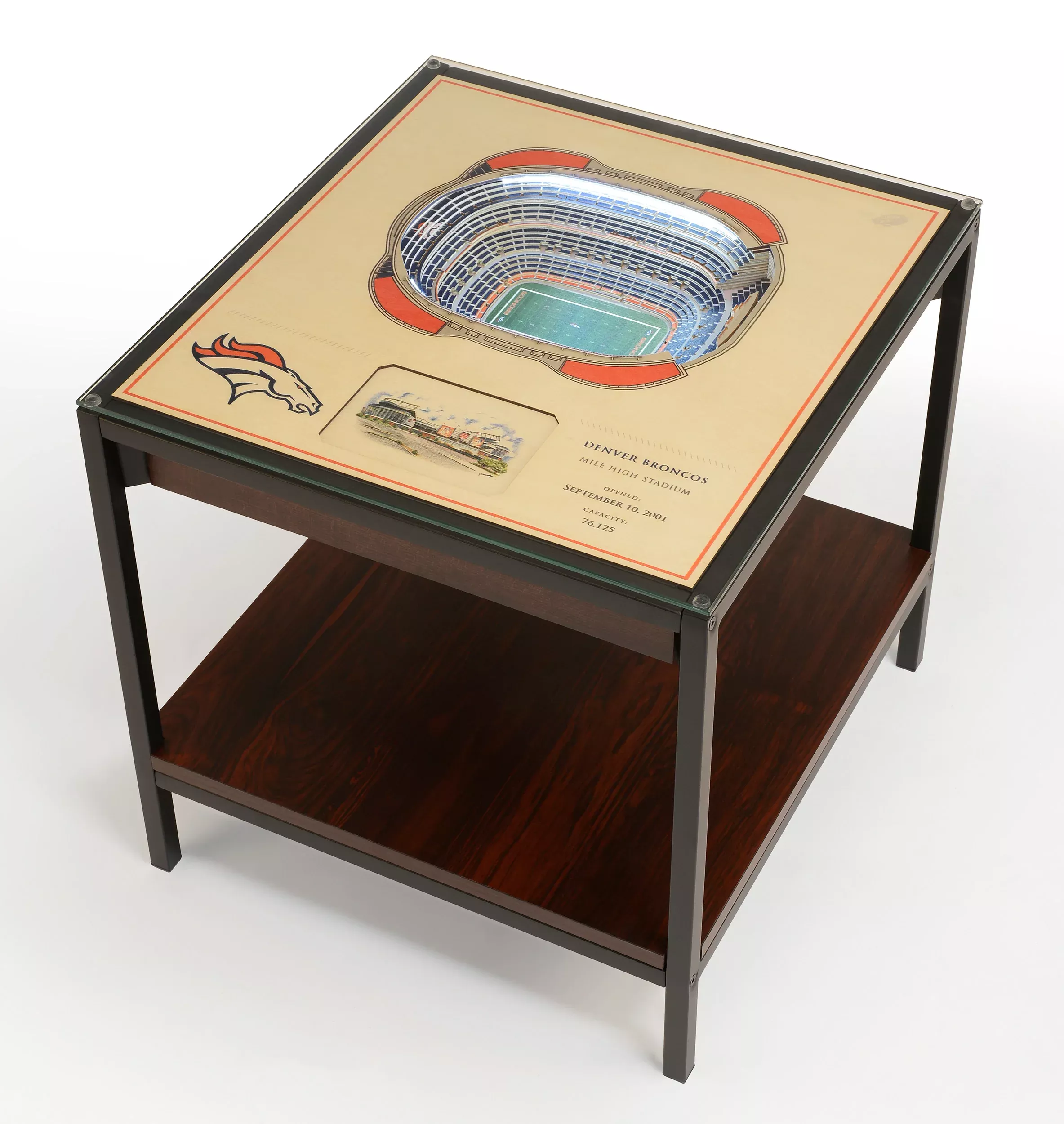 DENVER BRONCOS 25 LAYER 3D STADIUM LIGHTED END TABLE