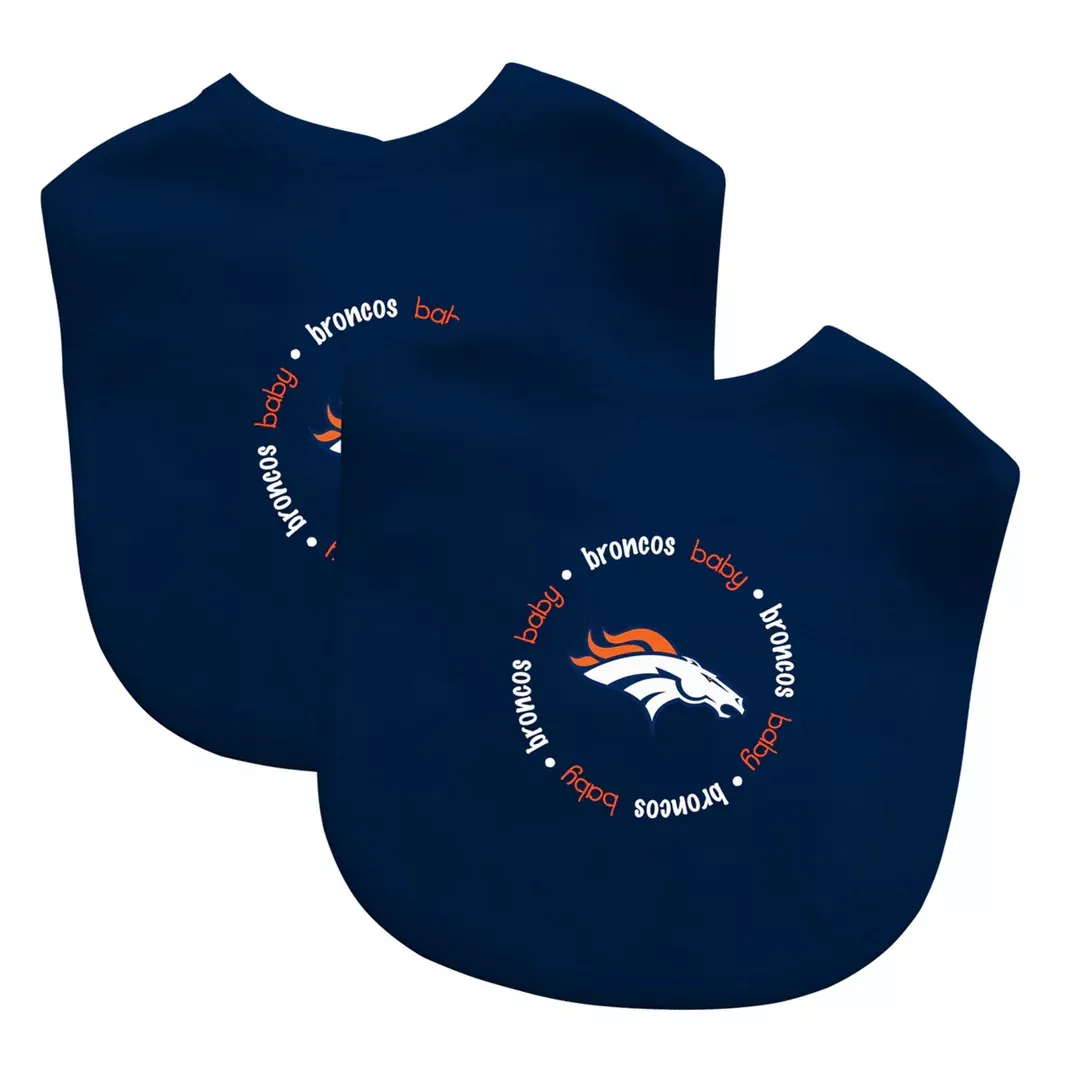 DENVER BRONCOS BABY BIBS – 2 PACK – NAVY